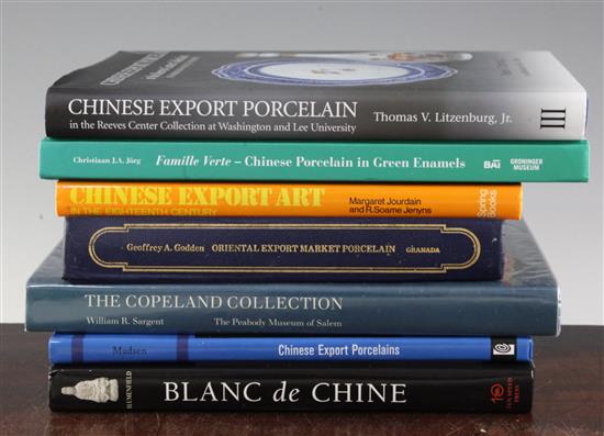 Seven reference books on Chinese Export ceramics,